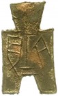 CHINA und Südostasien, China, Chou-Dynastie 1122-255 v. Chr.
Bronze-Spatengeld mit flachem Griff ca. 350/250 v.Chr. Qi Bei (Staat Han). sehr schön