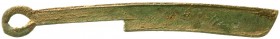 CHINA und Südostasien, China, Chou-Dynastie 1122-255 v. Chr.
Messergeld, Typ 'straight' 300-250 v. Chr. Bai Ren. zeno.ru 182495. sehr schön