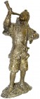 CHINA und Südostasien, China, Varia
Bronzeskulptur eines Kriegers in gepanzerter Rüstung mit Kopfbedeckung. An den Knien jeweils Ying und Yang, am Gür...