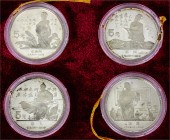 CHINA und Südostasien, China, Volksrepublik, seit 1949
4 X 5 Yuan Silber große Pers. der chinesischen Geschichte 1988. 5. Ausgabe, Song Dynastie. Bi S...
