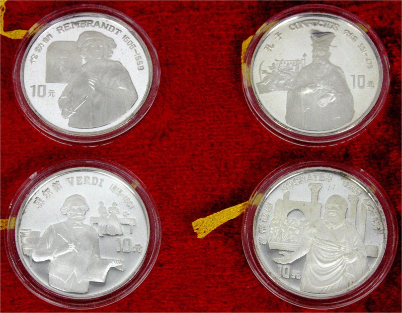 CHINA und Südostasien, China, Volksrepublik, seit 1949
4 X 10 Yuan Silber 1994. ...