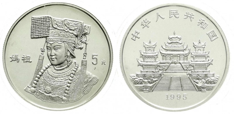 CHINA und Südostasien, China, Volksrepublik, seit 1949
5 Yuan Silber 1995. Mazu,...