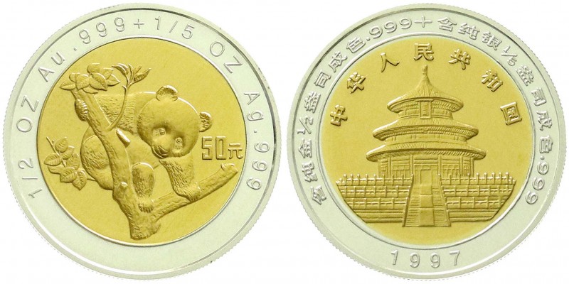 CHINA und Südostasien, China, Volksrepublik, seit 1949
50 Yuan GOLD/Silber Bimet...