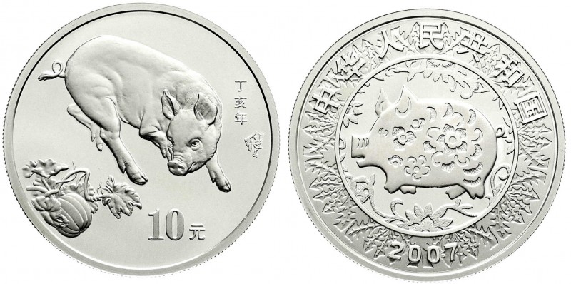 CHINA und Südostasien, China, Volksrepublik, seit 1949
10 Yuan Silber 2007 Jahr ...