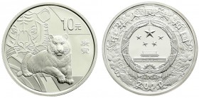CHINA und Südostasien, China, Volksrepublik, seit 1949
10 Yuan Silber 2010 Jahr des Tigers. 1 Unze. In Kapsel. Stempelglanz