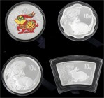 CHINA und Südostasien, China, Volksrepublik, seit 1949
Set mit 4 X 10 Yuan Silber 2011. Jahr des Hasen. Jeweils 1 Unze. In allen 4 Versionen: Wellensc...