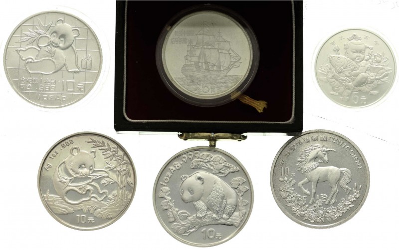 CHINA und Südostasien, China, Lots der Volksrepublik China
6 Silbermünzen: 10 Yu...