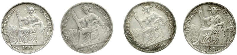 CHINA und Südostasien, Französisch Indochina
4 Stück: 50 Centimes 1896, 3 X 1936...