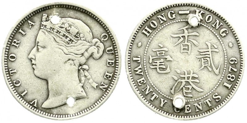 CHINA und Südostasien, Hongkong, Victoria, 1860-1901
20 Cents 1879. sehr schön, ...