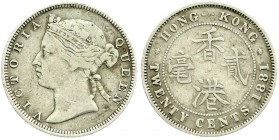 CHINA und Südostasien, Hongkong, Victoria, 1860-1901
20 Cents 1881. schön/sehr schön, seltenes Jahr