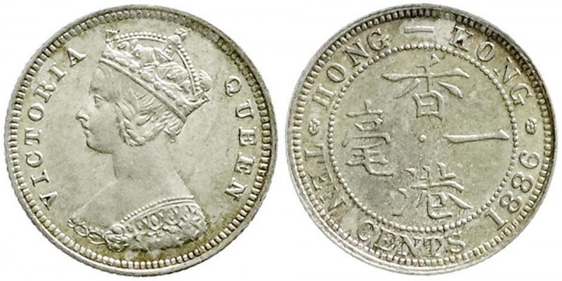 CHINA und Südostasien, Hongkong, Victoria, 1860-1901
10 Cents 1886. vorzüglich/S...
