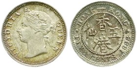 CHINA und Südostasien, Hongkong, Victoria, 1860-1901
5 Cents 1888. vorzüglich/Stempelglanz