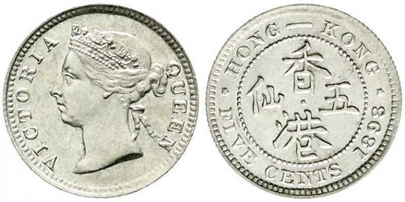 CHINA und Südostasien, Hongkong, Victoria, 1860-1901
5 Cents 1898. prägefrisch/f...