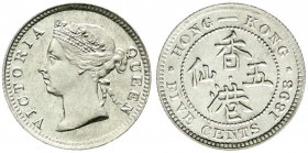 CHINA und Südostasien, Hongkong, Victoria, 1860-1901
5 Cents 1898. prägefrisch/fast Stempelglanz, selten in dieser Erhaltung