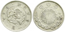 CHINA und Südostasien, Japan, Mutsuhito (Meiji), 1867-1912
Yen Jahr 3 = 1870. sehr schön, kl. Kratzer und Schrötlingsfehler