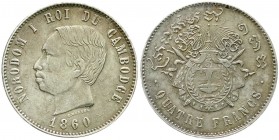CHINA und Südostasien, Kambodscha, Norodom I., 1835-1904
4 Francs 1860. sehr schön