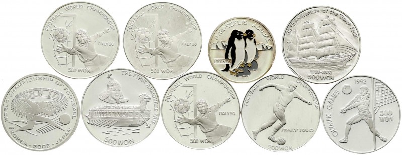 CHINA und Südostasien, Korea Nord, Lots
9 Silbermünzen aus 1988 bis 2002. Zu 1 X...