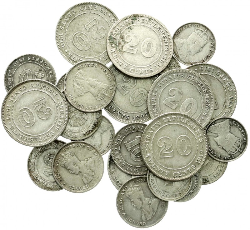 CHINA und Südostasien, Malaysia, Straits Settlements
23 Silbermünzen: 9 X 20 Cen...