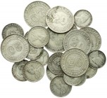 CHINA und Südostasien, Malaysia, Straits Settlements
23 Silbermünzen: 9 X 20 Cents, 8 X 10 Cents, 6 X 5 Cents. Edward VII. und George V. schön bis vor...