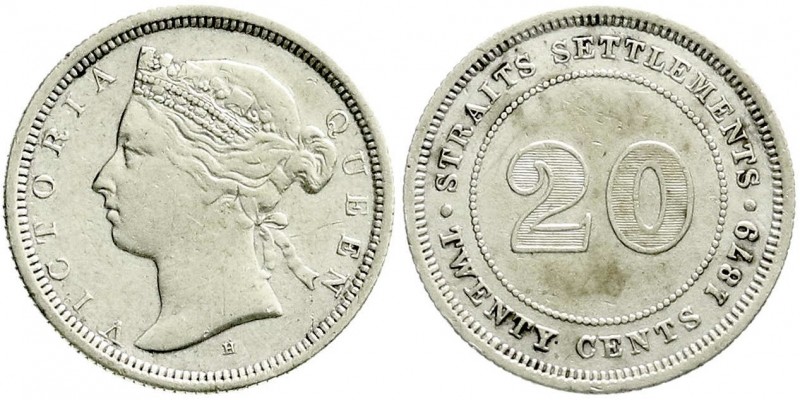 CHINA und Südostasien, Malaysia, Straits Settlements
20 Cents 1879 H. fast sehr ...