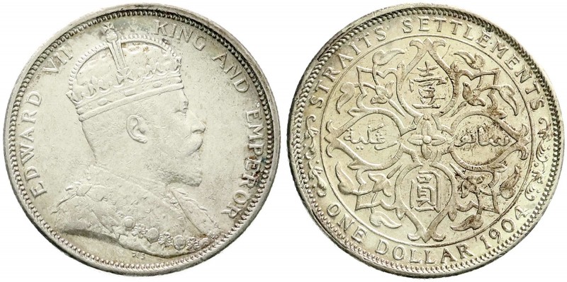 CHINA und Südostasien, Malaysia, Straits Settlements
Dollar 1904. Incuses B. seh...