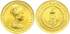 CHINA und Südostasien, Thailand, Rama IX. Bhumibol Adulyadej, seit 1946
300 Baht GOLD BE2511 (1968) 36. Geburtstag der Königin Sirikit. 7,50 g. 900/10...