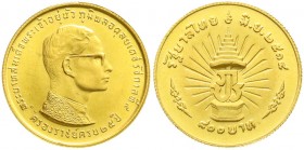 CHINA und Südostasien, Thailand, Rama IX. Bhumibol Adulyadej, seit 1946
800 Baht GOLD BE2514 (1971), 25. Regierungsjubiläum. 20 g. 900/1000. Stempelgl...