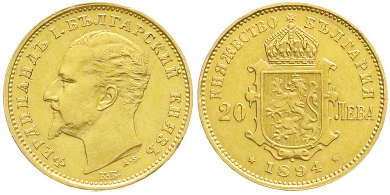 Ausländische Goldmünzen und -medaillen, Bulgarien, Ferdinand I., 1887-1918
20 Le...