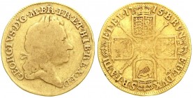 Ausländische Goldmünzen und -medaillen, Grossbritannien, George I., 1714-1727
Guinea 1715. Third laur. head. 7,96 g. schön