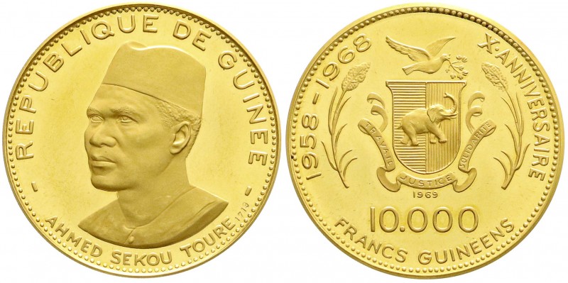 Ausländische Goldmünzen und -medaillen, Guinea, Republik, seit 1962
10.000 Franc...