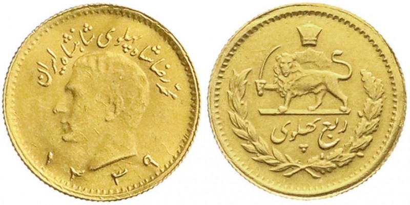 Ausländische Goldmünzen und -medaillen, Iran, Mohammed Reza Pahlavi, 1941-1979
1...