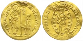 Ausländische Goldmünzen und -medaillen, Italien-Venedig, Francesco Loredano, 1752-1762
Zecchine o.J. 2,97 g. sehr schön, Henkelspur, aus Fassung gesch...