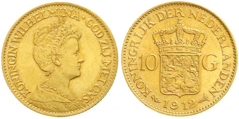 Ausländische Goldmünzen und -medaillen, Niederlande, Wilhelmina, 1890-1948
10 Gu...