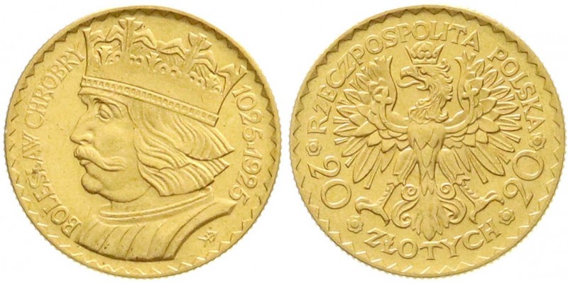 Ausländische Goldmünzen und -medaillen, Polen, Zweite Republik, 1923-1939
20 Zlo...
