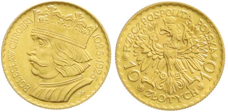 Ausländische Goldmünzen und -medaillen, Polen, Zweite Republik, 1923-1939
10 Zlo...