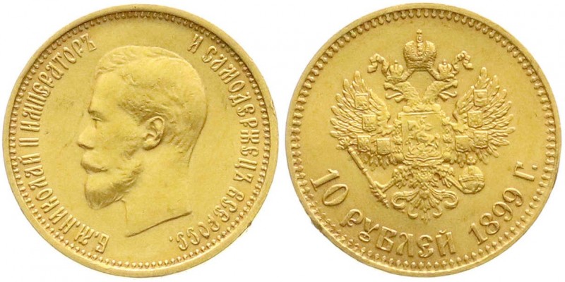 Ausländische Goldmünzen und -medaillen, Russland, Nikolaus II., 1894-1917
10 Rub...