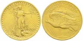 Ausländische Goldmünzen und -medaillen, Vereinigte Staaten von Amerika, Unabhängigkeit, seit 1776
20 Dollars 1908, Philadelphia. No Motto. 33,44 g. 90...