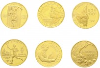Ausländische Goldmünzen und -medaillen, Vereinigte Staaten von Amerika, Unabhängigkeit, seit 1776
6 versch. 5 Dollars Gedenkmünzen aus 1991 bis 1996. ...