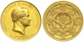 Altdeutsche Goldmünzen und -medaillen, Brandenburg-Preußen, Friedrich Wilhelm IV., 1840-1861
Goldmedaille zu 6 Dukaten 1840 von Fischer und Pfeiffer. ...