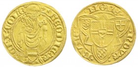 Altdeutsche Goldmünzen und -medaillen, Köln-Erzbistum, Dietrich II. von Moers, 1414-1463
Goldgulden o.J. (1423), Bonn. 3,49 g. sehr schön/vorzüglich...