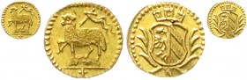Altdeutsche Goldmünzen und -medaillen, Nürnberg, Stadt
1/16 Lammdukat o.J. (1700) Mmz. Kreuz. 0,24 g. fast Stempelglanz