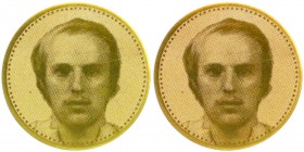 Thematische Goldmedaillen, Personenmedaillen
Einseitige Hologramm-Goldmedaille o.J. Portait eines Mannes v.v. 750/1000. 26 mm; 8,05 g. prägefrisch