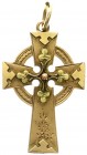 Schmuck und Accessoires aus Gold, Colliers und Halsketten
Englischer Kreuz-Anhänger, Birmingham 1912. Gold 9 Karat (375/1000). 31 X 22 mm; 1,91 g.