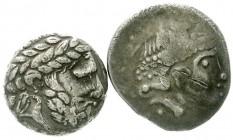 Kelten, Donaukelten
2 versch. Tetradrachmen, beides Imitationen nach Typ Philipp II. von Makedonien. beide fast sehr schön