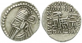 Altgriechische Münzen, Parthia, Königreich der Arsakiden, Osroes II., 190
Drachme 190, Ecbatana. Brb. mit Tiara l./stark stilisierter Arsaker thront r...