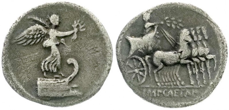 Römische Münzen, Imperatorische Prägungen, Octavianus 44-27 v. Chr
Denar 29/27 v...