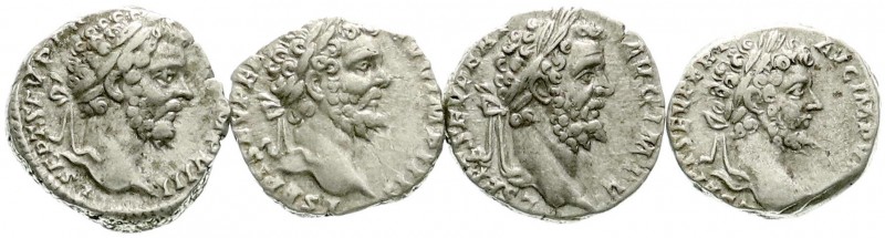 Römische Münzen, Kaiserzeit, Septimius Severus, 193-211
4 versch. Denare: Mars, ...