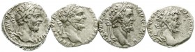 Römische Münzen, Kaiserzeit, Septimius Severus, 193-211
4 versch. Denare: Mars, Fortuna, Apollo, Jupiter. meist sehr schön