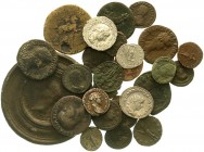 Lots antiker Münzen, Römer, Kaiserzeit
26 Stück: Asse von Agrippa, Nero, Vespasian, Nerva, Quadrans des Domitian, Trajan Sesterz und 2 Denare, diverse...