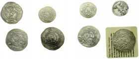 Lots antiker Münzen, Orientalen
8 Silbermünzen der Sassaniden: 5 Drachmen, 2 Hemidrachmen und eine beschnittene Drachme. Meist Xusro II. meist vorzügl...